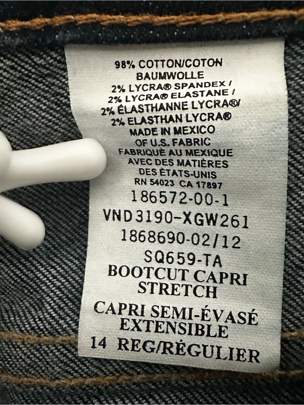 Gap Boot Cut Capri Jeans Women's Size 14 Regular Dark Wash Stretch - Picture 3 of 8